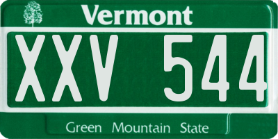 VT license plate XXV544