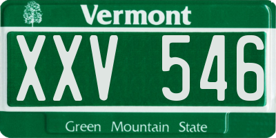 VT license plate XXV546