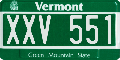 VT license plate XXV551