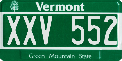 VT license plate XXV552