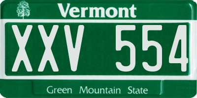 VT license plate XXV554