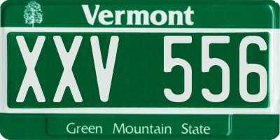 VT license plate XXV556