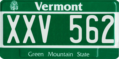 VT license plate XXV562