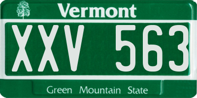 VT license plate XXV563