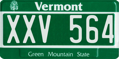 VT license plate XXV564