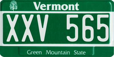 VT license plate XXV565
