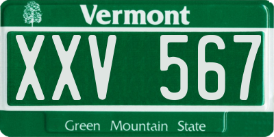 VT license plate XXV567