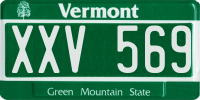 VT license plate XXV569