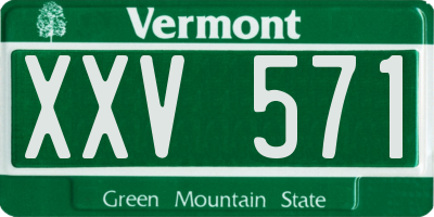 VT license plate XXV571