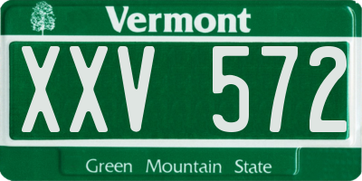 VT license plate XXV572