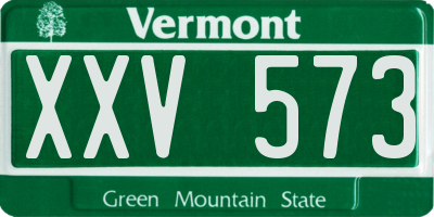 VT license plate XXV573