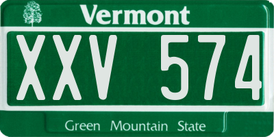 VT license plate XXV574