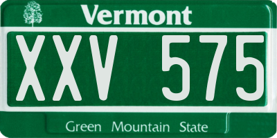 VT license plate XXV575