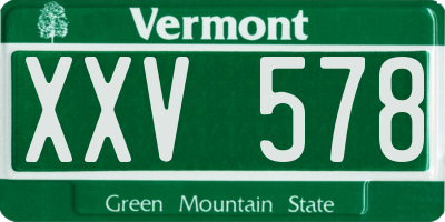 VT license plate XXV578