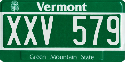 VT license plate XXV579