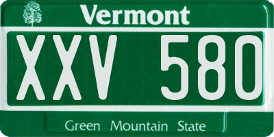 VT license plate XXV580
