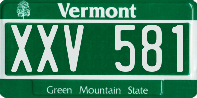VT license plate XXV581