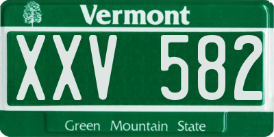 VT license plate XXV582