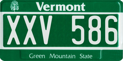 VT license plate XXV586