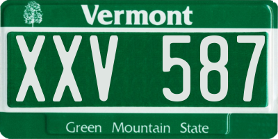VT license plate XXV587