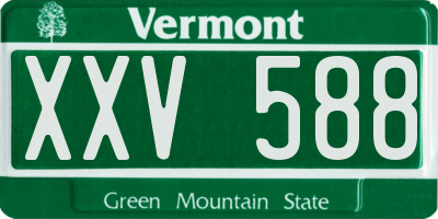 VT license plate XXV588