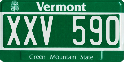 VT license plate XXV590