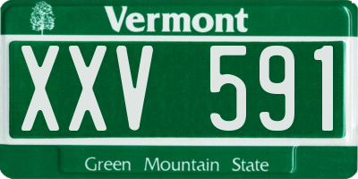 VT license plate XXV591