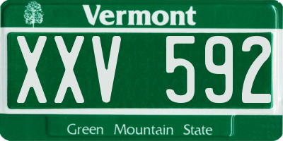 VT license plate XXV592