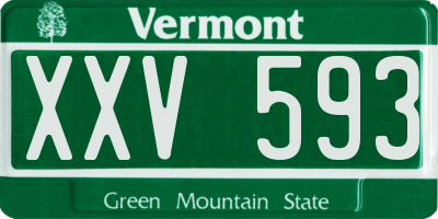 VT license plate XXV593