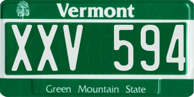VT license plate XXV594