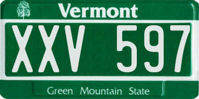 VT license plate XXV597