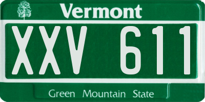 VT license plate XXV611