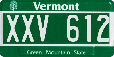 VT license plate XXV612