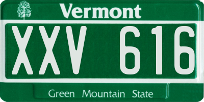 VT license plate XXV616