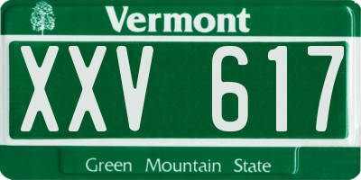 VT license plate XXV617