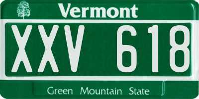VT license plate XXV618