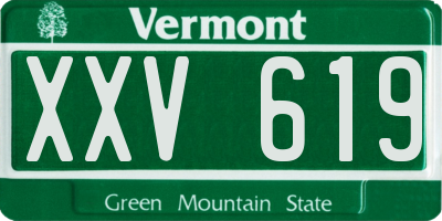 VT license plate XXV619