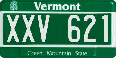 VT license plate XXV621