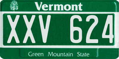 VT license plate XXV624