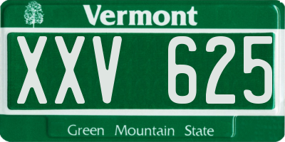VT license plate XXV625