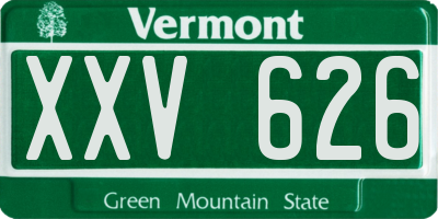 VT license plate XXV626