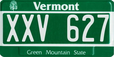 VT license plate XXV627