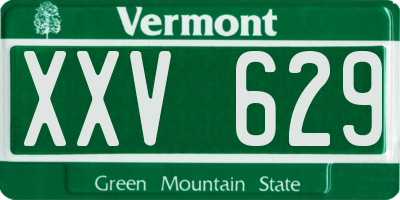 VT license plate XXV629