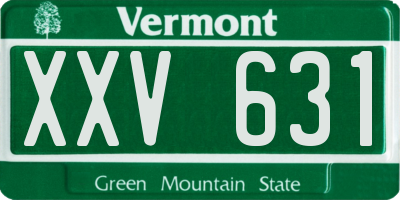 VT license plate XXV631