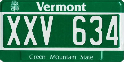 VT license plate XXV634