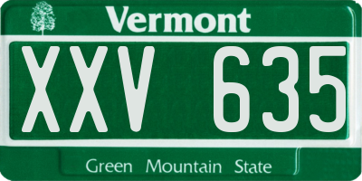 VT license plate XXV635