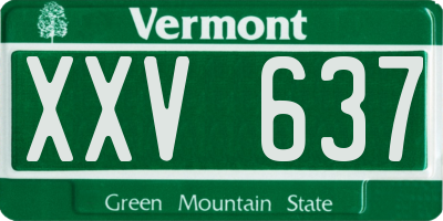 VT license plate XXV637