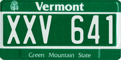 VT license plate XXV641