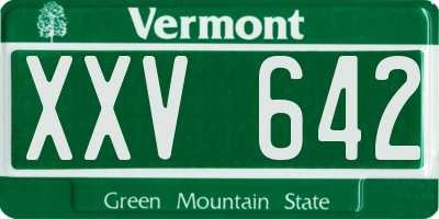 VT license plate XXV642
