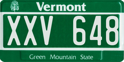 VT license plate XXV648